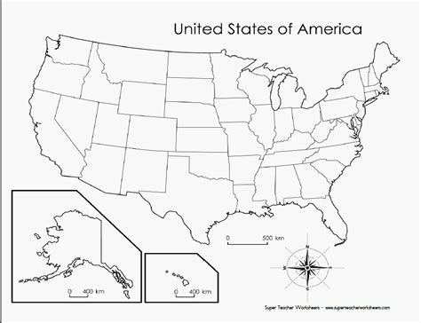 13 50 States Map Worksheet Printable