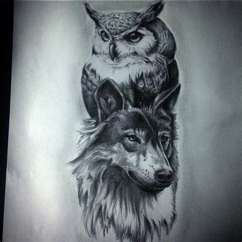 Сова и волк Cool Arm Tattoos Wolf Tattoos Nature Tattoos Animal