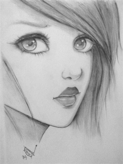 Girl Drawing Pencil Easy Easy Drawing Pencil Cool Drawings To Draw In