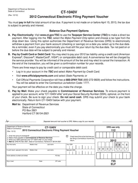 Ct 1040v Fill Out And Sign Printable Pdf Template Signnow