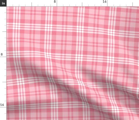 Pink Plaid Pattern Fabric Spoonflower