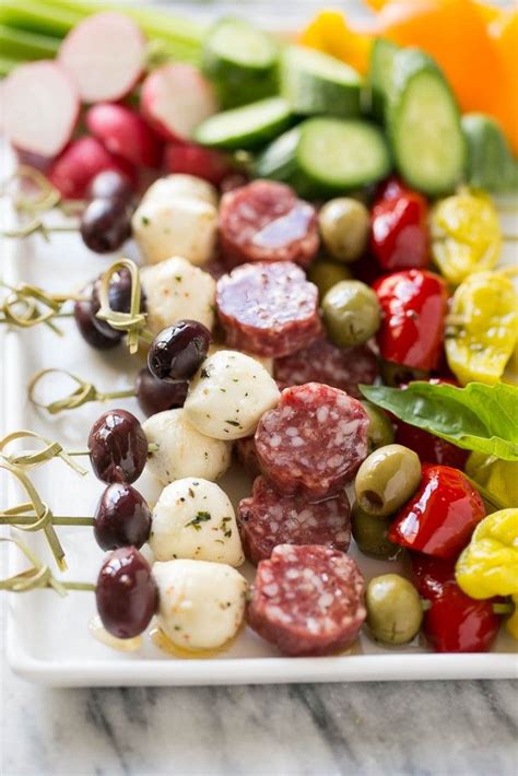 Best cold italian appetizers from italian bruschetta recipe with tomato and mozzarella. These antipasto skewers are an assortment of italian meats, cheeses, olives and vegetables ...