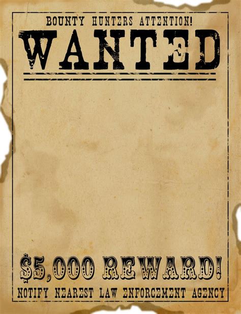 Wild West Wanted Sign Template Wanted Template Wild West Wild West Party