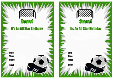 Free Printable Soccer Invitation Card Background