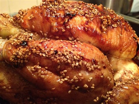 Feisty Tapas Maple Glazed Roast Chicken With Sesame Seeds