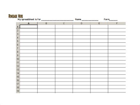 Blank Excel Spreadsheet Template
