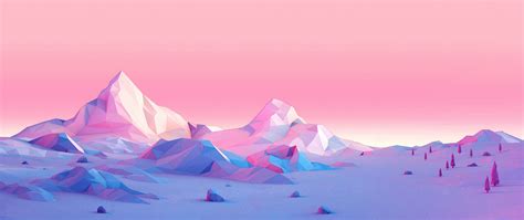 2560x1080 Resolution Low Poly Mountains 2560x1080 Resolution Wallpaper