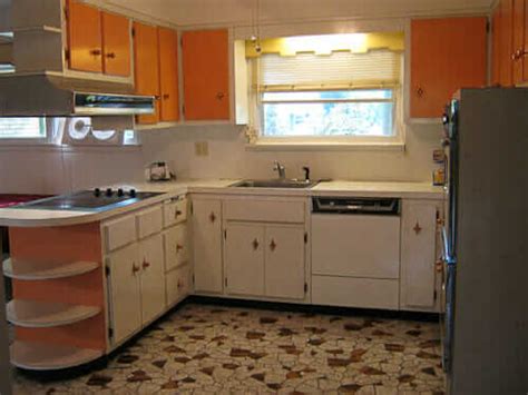 1960s Starburst White And Orange Laminate Kitchen Retro Renovation
