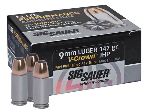 Sig Sauer E9mma320 Elite Defense 9mm Luger 147 Gr 985 Fps V Crown