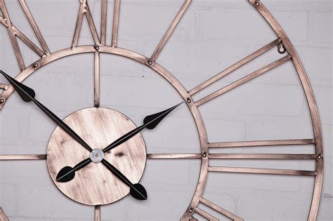 Vintage Copper Effect Metal Wall Clock Furniture La