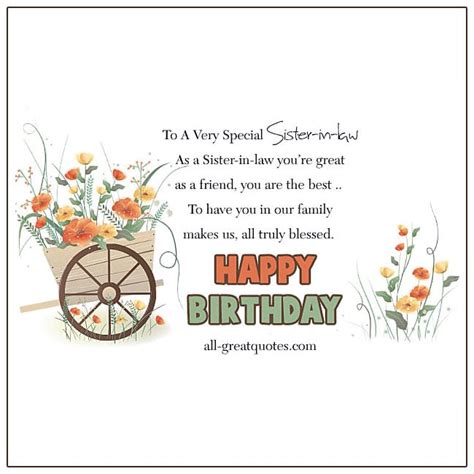 Happy birthday to a sister in law who is always there for me. Share Free Birthday Cards For Sister-in-law On Facebook