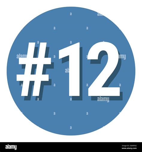Número 12 Signo De Doce Símbolos En Círculo Icono Hashtag De 12th