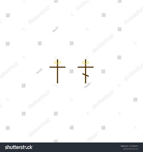 Two Wooden Crosses Halo Stock Vector Royalty Free 2254986867