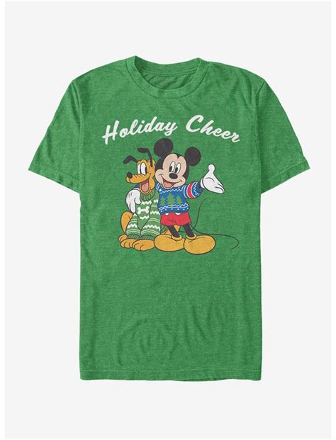 Disney Mickey Mouse Holiday Duo Cheer T Shirt Green Hot Topic