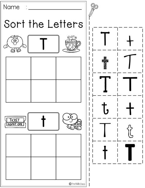 Beginning Letter T Worksheets For Kindergarten Thekidsworksheet