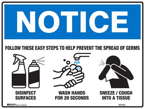 Covid 19 Sign Notice Follow Steps To Prevent The Spread Of Germs