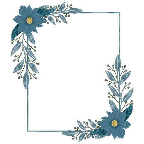 Bingkai Rangkaian Bunga Biru Untuk Pernikahan Floral Bunga Rangkaian