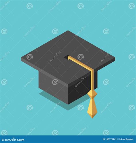 Isometric Square Academic Cap Stock Vector Illustration Of Educate