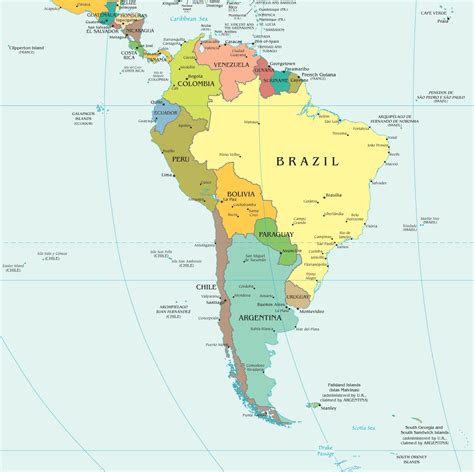South America Political Map •