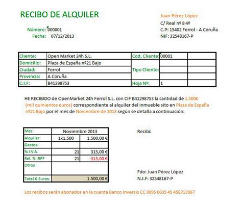 Recibo De Alquiler Para Imprimir Pdf Image To U