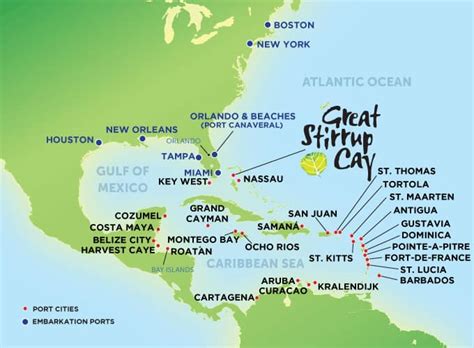 Vacaciones En Crucero Por El Caribe Mapa De Puertos Norwegian Cruise