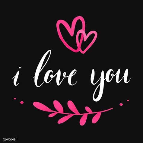 I Love You Typography Vector Free Image By Aum Real