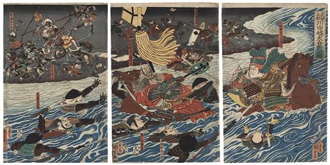 Fuji Arts Japanese Prints The Great Battle Between Takeda And Uesugi