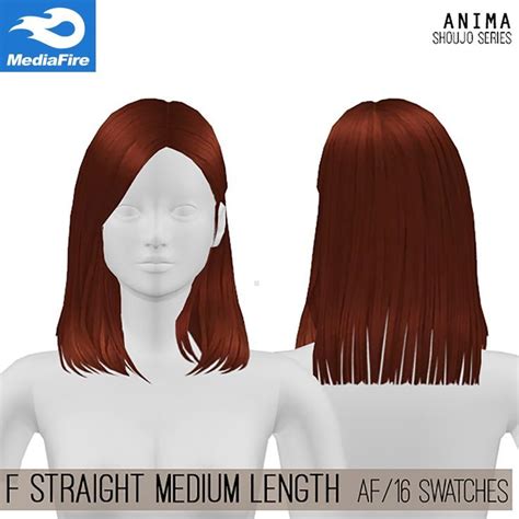 The Sims 4 Straight Hair CC