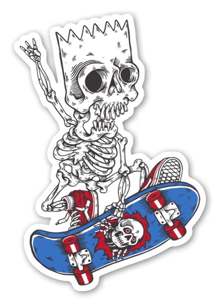 Corte De Contorno Skate Bart Stickerapp Tienda