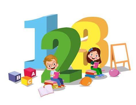 Premium Vector Cartoon Kids With 123 Numbers Vector Image