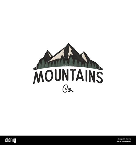 Mountains Logo Design Vector Template Mountains Logo Co Concept With