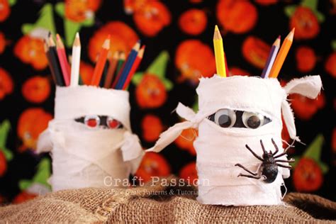 Preschool Crafts For Kids Halloween Mummy Pencil Holder Craft