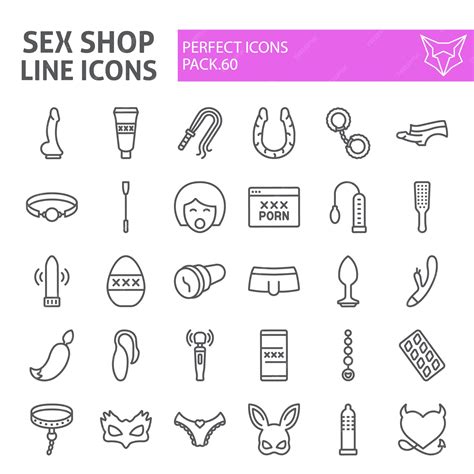 Premium Vector Sex Shop Line Icon Set Sex Toys Collection