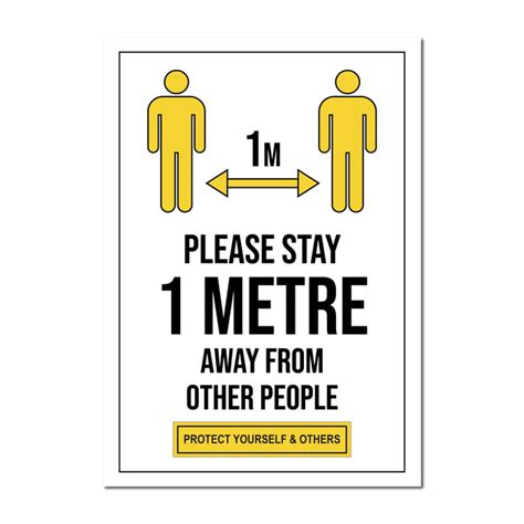 Please Stay 1 Metre Away From Other People A5 Static Cling — Sg World