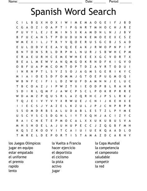 Spanish Word Search Wordmint