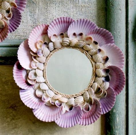 Scallop Shell Mirror Attractively Arranged Natural Sea Shells Catch