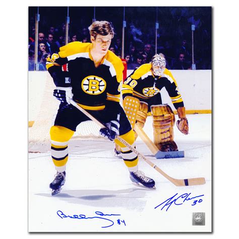 Bobby Orr And Gerry Cheevers Boston Bruins Legends Dual Autographed 11x14