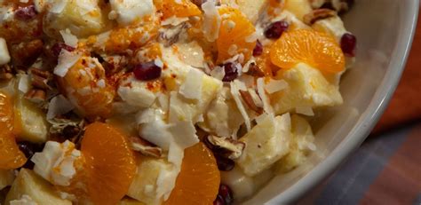 Add the marshmallows, coconut, and sour cream. Pomegranate Ambrosia Salad | Recipe (With images ...
