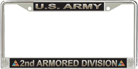 Us Army 2nd Armored Division License Plate Frame