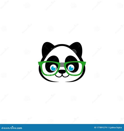 cute panda with glasses icon isolated on white background stock illustration illustration of