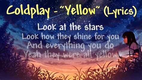coldplay lyrics yellow