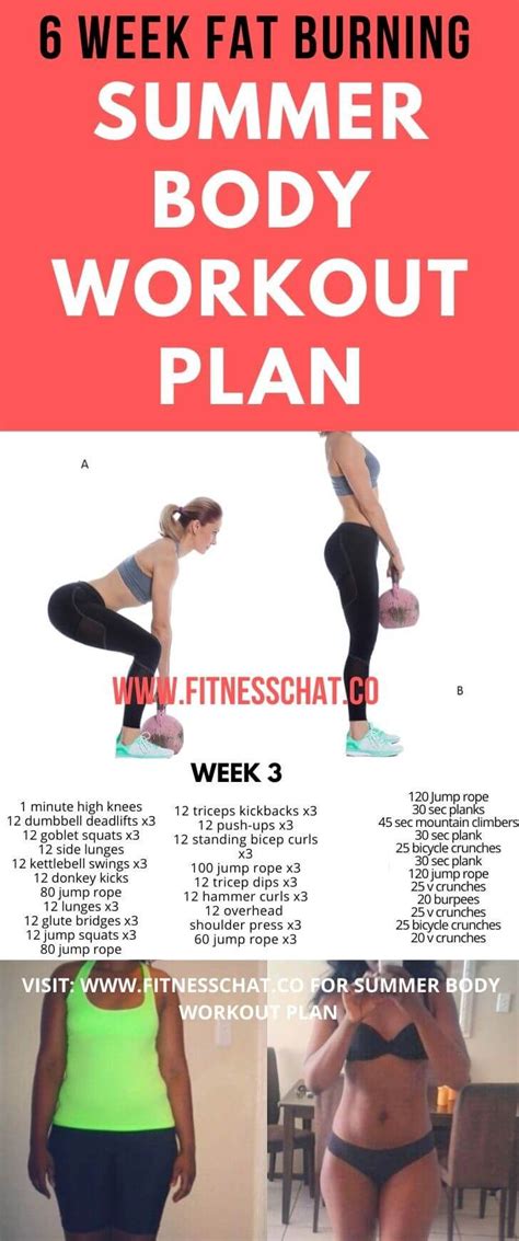 This free 21in21 workout plan is all you need to start! 6 week summer body workout plan- your bikini body workout ...