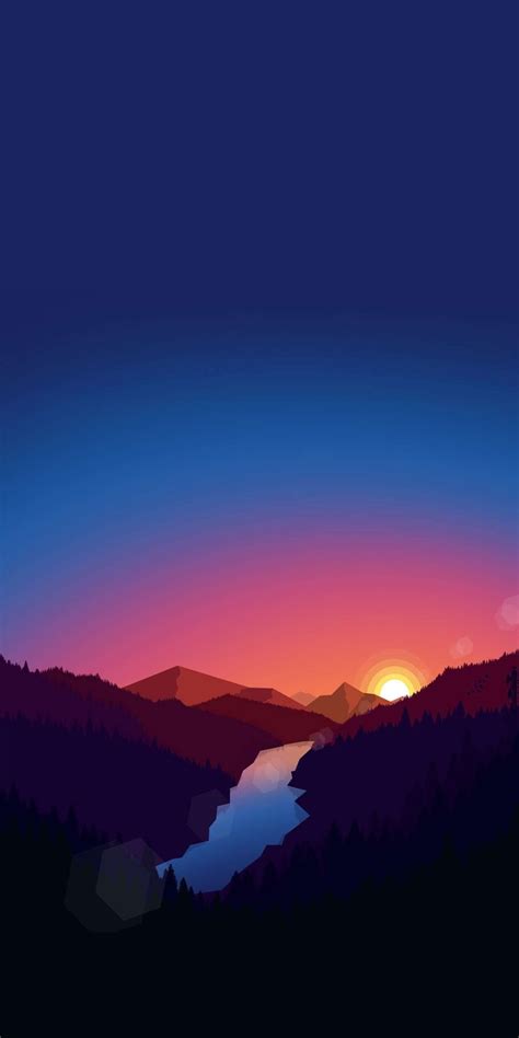 Sunrise View Minimal Nature Iphone Wallpaper