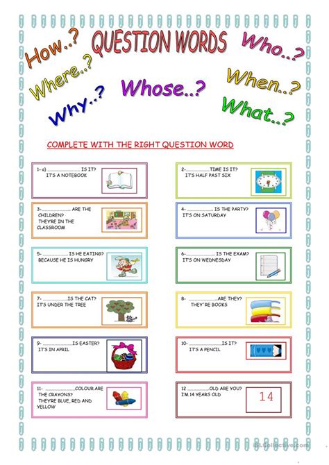 Question Words Worksheet Free Esl Printable Worksheets Made By Teachers