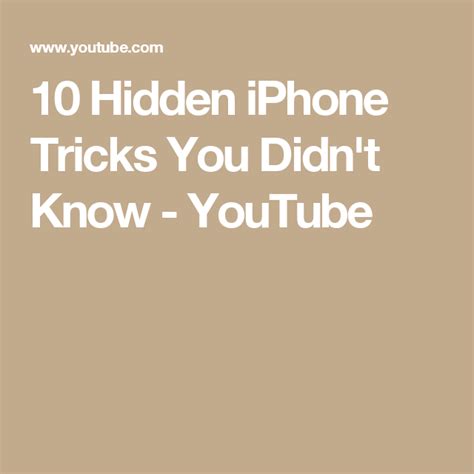 10 Hidden Iphone Tricks You Didnt Know Youtube Iphone Hacks