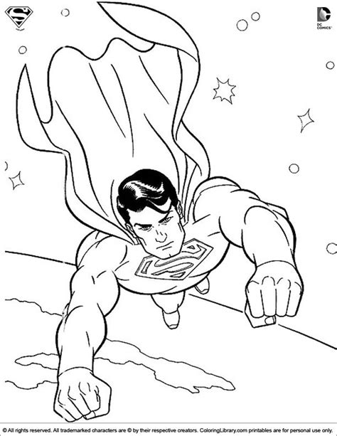 Superman Flying Coloring Page Coloring Pages Pinterest