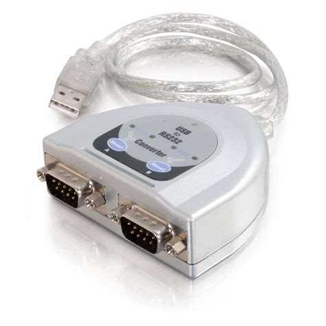 Cables To Go 2ft Usb To 2 Port Db9 Serial Rs232 Adapter Cable 26478