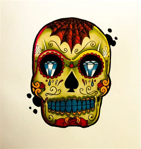 The rendered images in the preview were done in maya using arnold. Easy Sugar Skull Drawing at GetDrawings | Free download