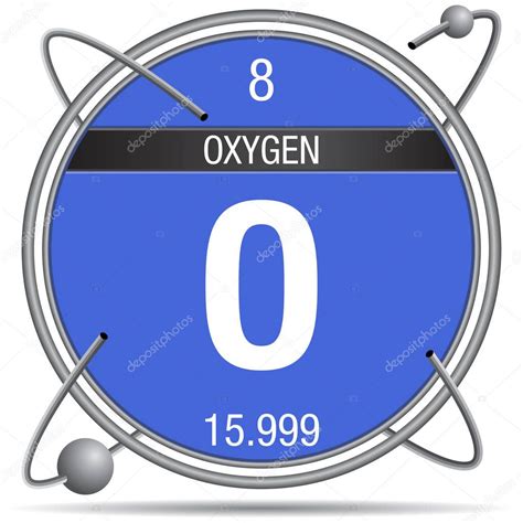 Símbolo De Oxígeno Dentro De Un Anillo De Metal Con Fondo De Color Y