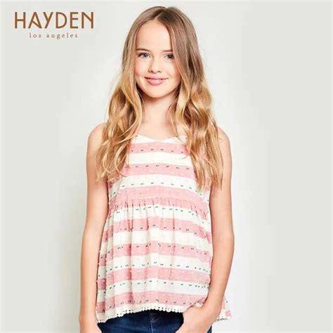 Hayden Girls Sundress Striped Summer Shirt Size 7 8 13 Years Cotton